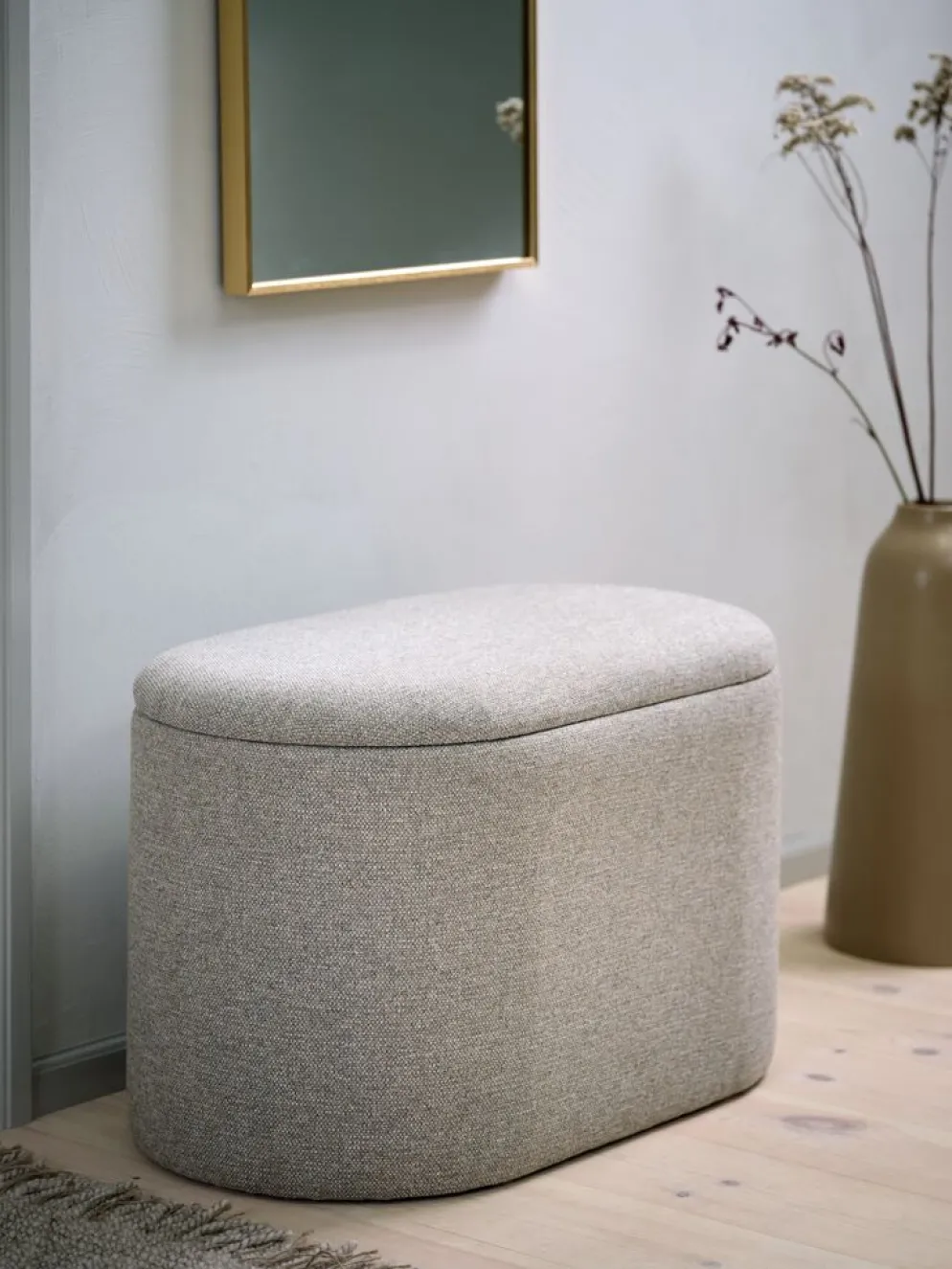 GISLEVPouf GISLEV 65x36 a/rangement tissu sable