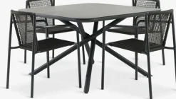 GOTHENBURG + KRISTIANSTADGOTHENBURG L120 table gris + 4 KRISTIANSTAD chaises vert