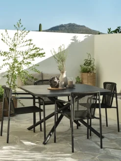 GOTHENBURG + KRISTIANSTADGOTHENBURG L120 table gris + 4 KRISTIANSTAD chaises vert
