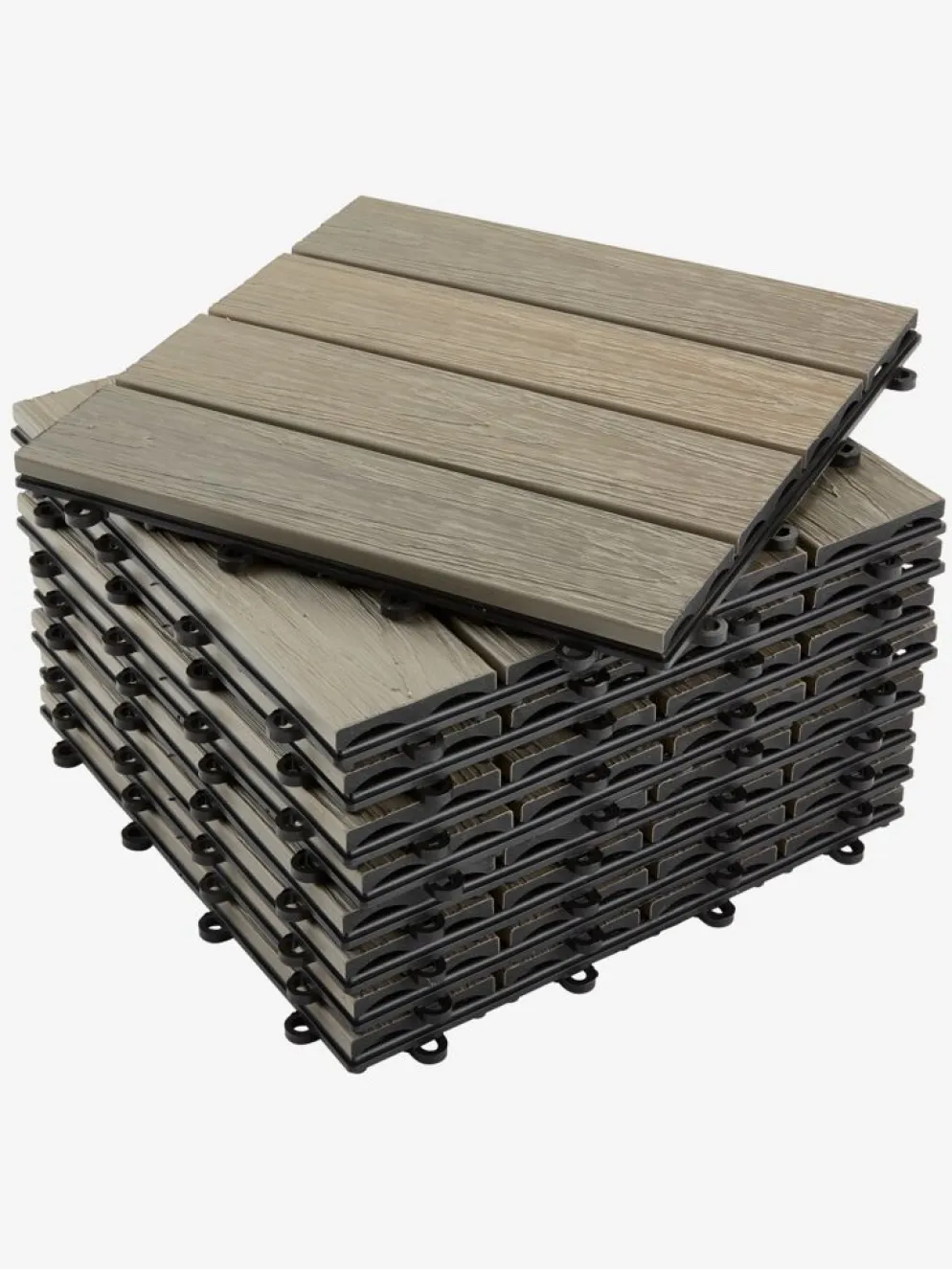 GRAVANDDalle de terrasse GRAVAND l30xL30 imitation bois gris 9pcs