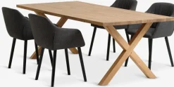 GRIBSKOV + ADSLEVGRIBSKOV L230 table chêne nat. + 4 ADSLEV chaises anthracite