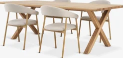 GRIBSKOV + EJSINGGRIBSKOV L230 table chêne naturel + 4 EJSING chaises beige