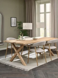GRIBSKOV + EJSINGGRIBSKOV L230 table chêne naturel + 4 EJSING chaises beige
