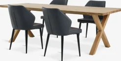 GRIBSKOV + LUNDERSKOVGRIBSKOV L230 table chêne + 4 LUNDERSKOV chaises anthracite