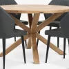 GRIBSKOV + LUNDERSKOVGRIBSKOV Ø120 table chêne + 4 LUNDERSKOV chaises anthracite
