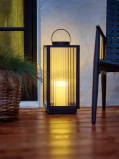 GULDSMEDLanterne GULDSMED l22xL22xH48cm a/LED noir