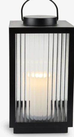 GULDSMEDLanterne GULDSMED l16xL16xH29cm a/LED noir