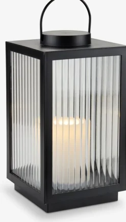 GULDSMEDLanterne GULDSMED l16xL16xH29cm a/LED noir