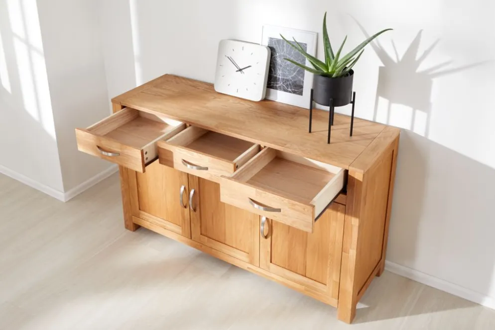 HAGEBuffet HAGE 3 portes 3 tiroirs chêne naturel