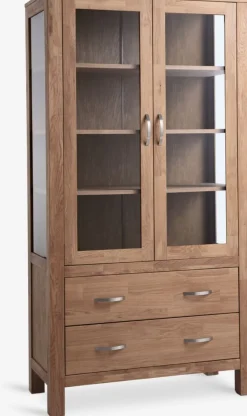 HAGEVitrine HAGE 2 portes 2 tiroirs chêne naturel