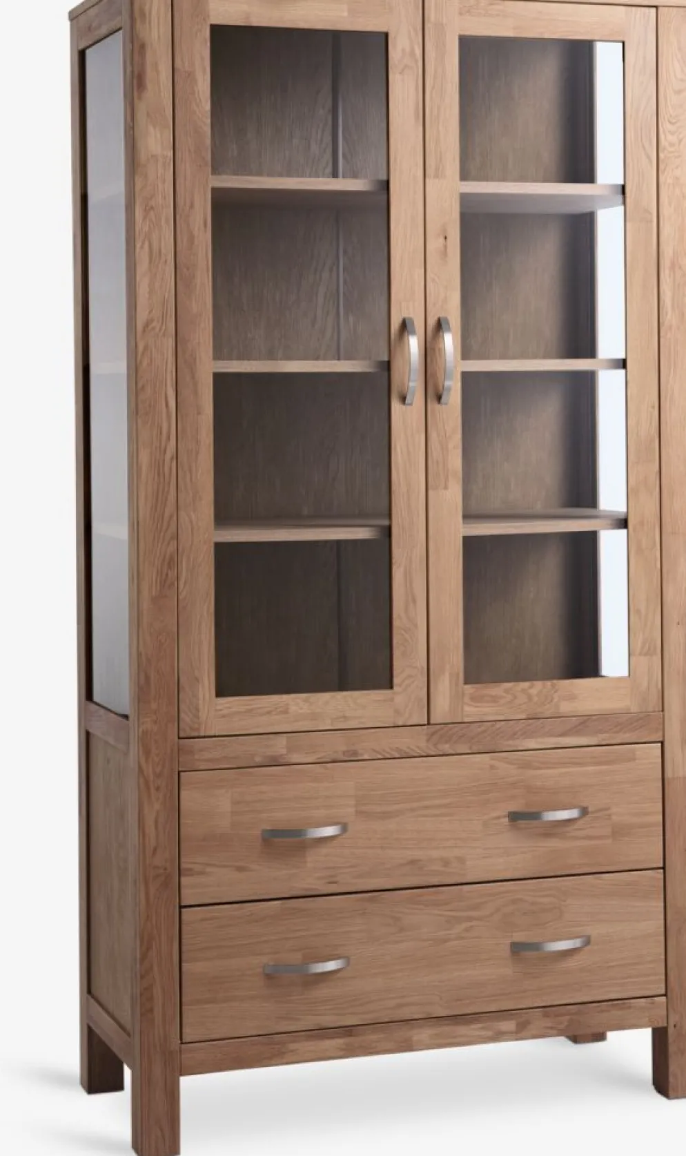 HAGEVitrine HAGE 2 portes 2 tiroirs chêne naturel
