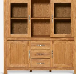 HAGEVitrine HAGE 4 portes 3 tiroirs chêne naturel