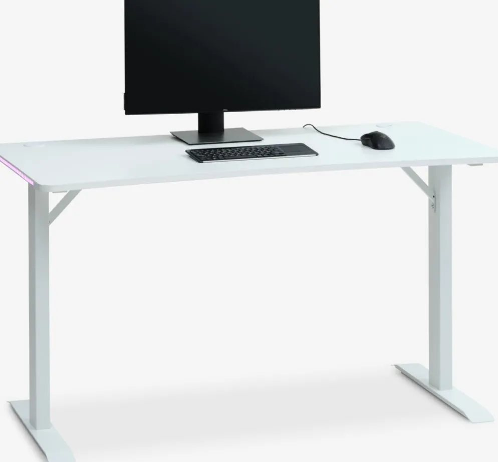 HALBJERGBureau gaming HALBJERG 65x135 a/LED blanc