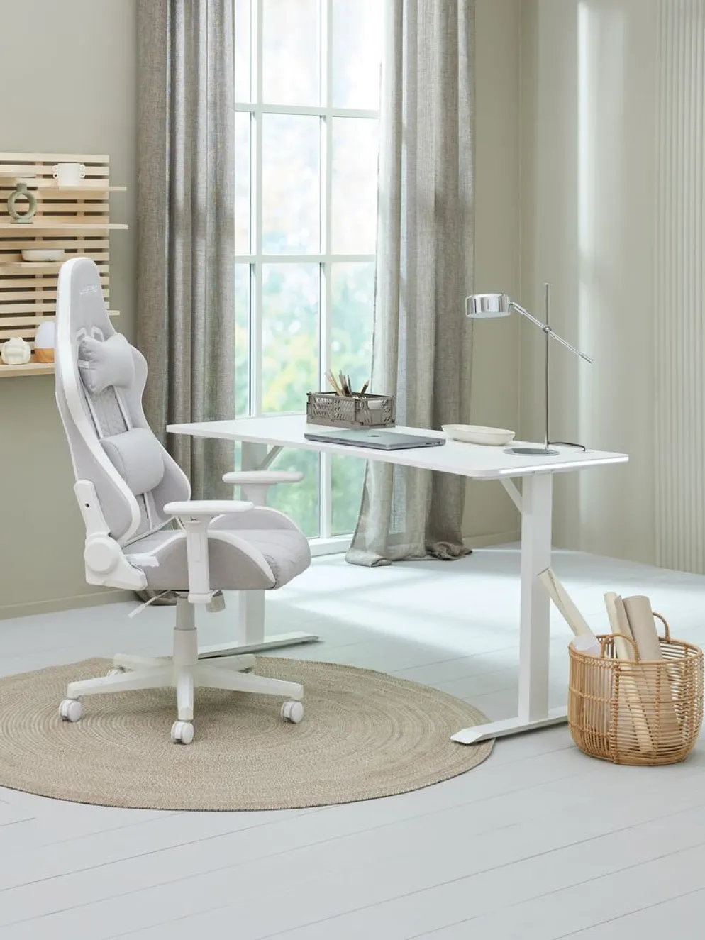HALBJERGBureau gaming HALBJERG 65x135 a/LED blanc