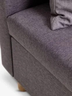 HAMPENCanapé convertible méridienne HAMPEN tissu gris/coloris chê.