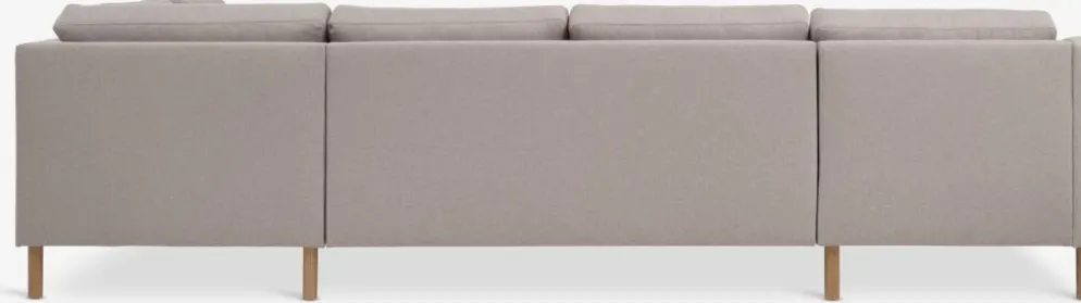 HELLERUPCanapé d'angle HELLERUP droit tissu beige/chêne