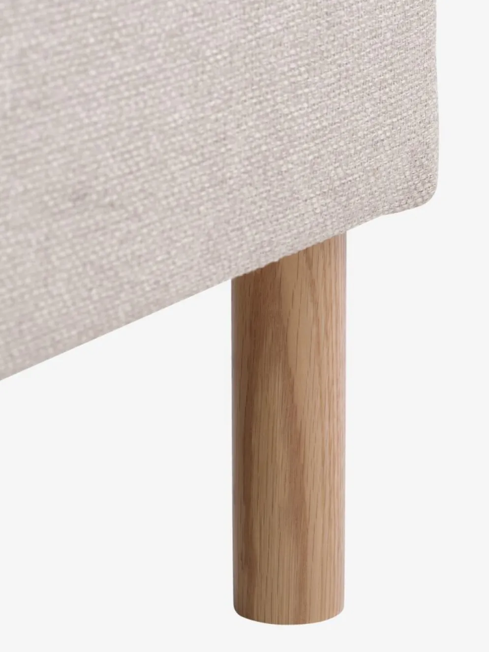HELLERUPCanapé d'angle HELLERUP extrémité droit tissu beige/chêne