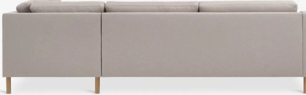 HELLERUPCanapé d'angle HELLERUP extrémité droit tissu beige/chêne