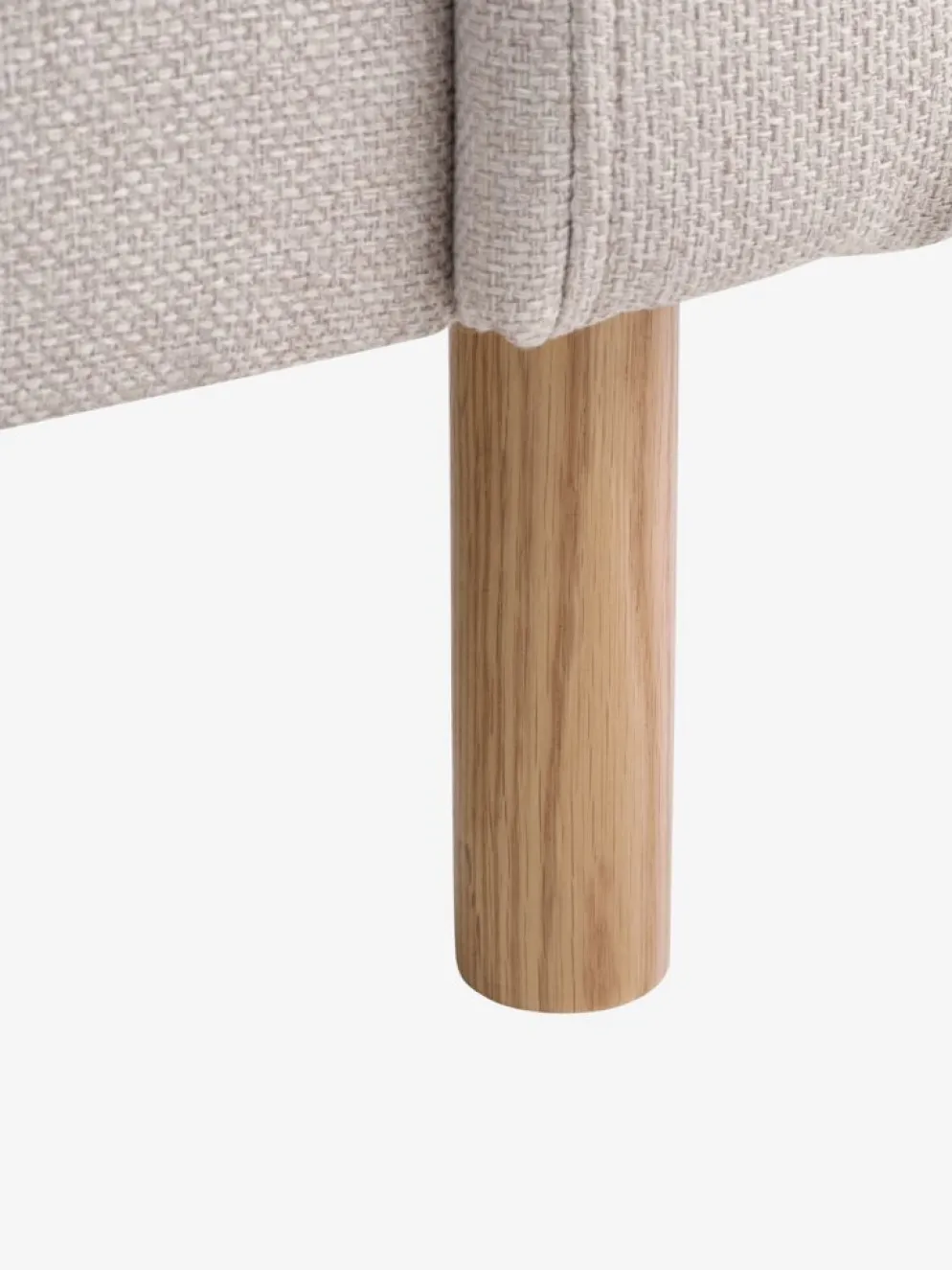 HELLERUPCanapé HELLERUP méridienne tissu beige/chêne