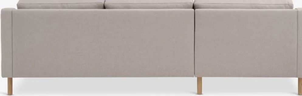 HELLERUPCanapé HELLERUP méridienne tissu beige/chêne