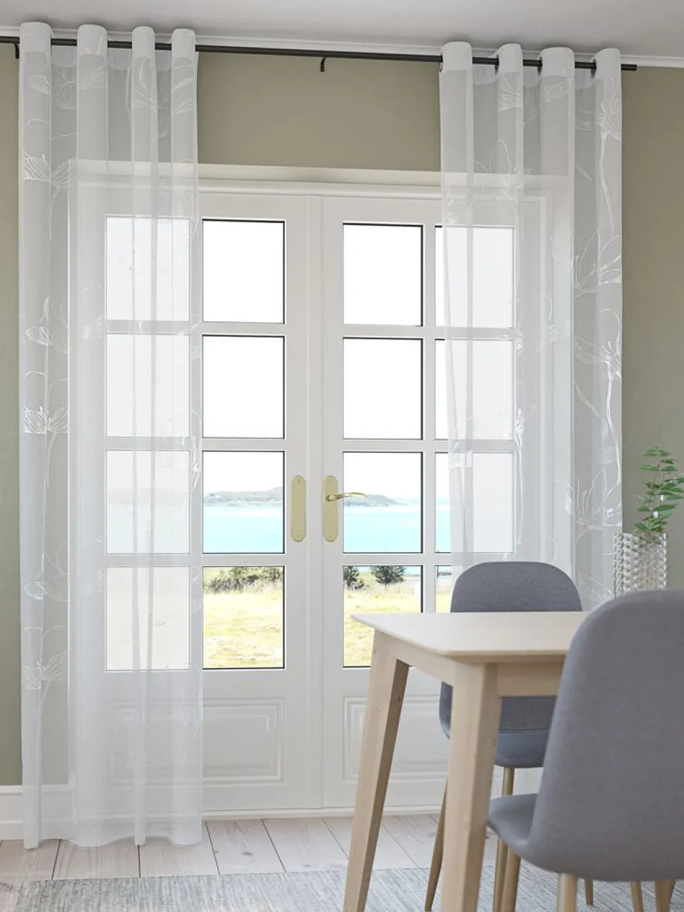 HESSARideau HESSA 1x140x300 argenté/blanc