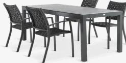 HESTEHAVE + GLOMFJORDHESTEHAVE L205/275 table + 4 GLOMFJORD chaises noir