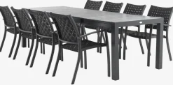 HESTEHAVE + GLOMFJORDHESTEHAVE L205/275 table + 4 GLOMFJORD chaises noir