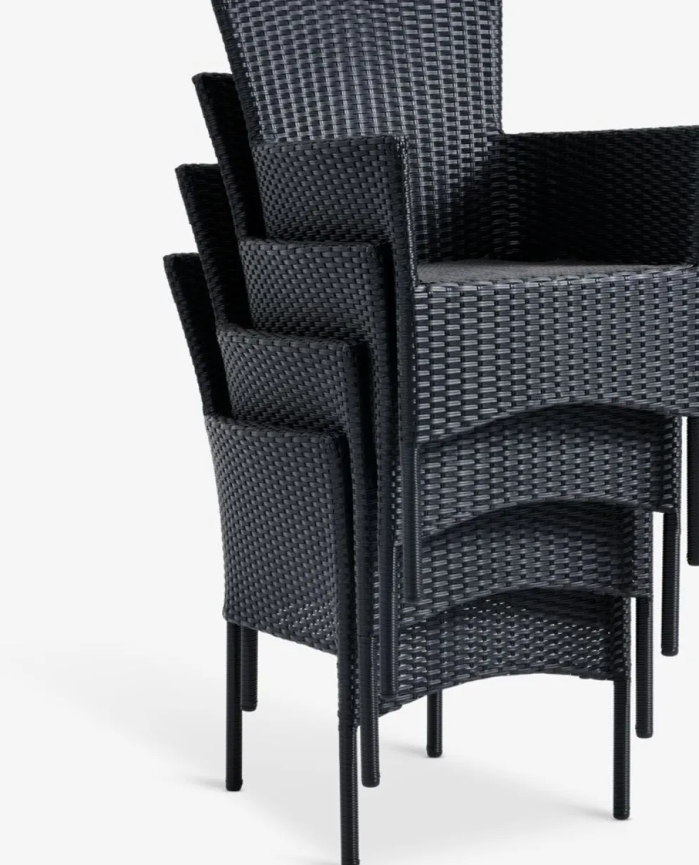 HOBRO + AIDTHOBRO L70 table gris + 2 AIDT chaises noir
