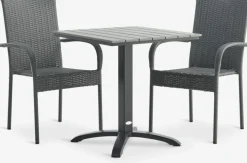 HOBRO + GUDHJEMHOBRO L70 table + 2 GUDHJEM chaises gris