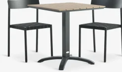 HOBRO + HAGLEBUHOBRO L70 table naturel + 2 HAGLEBU chaises noir