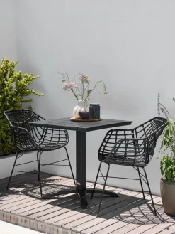 HOBROTable bistrot HOBRO l70xL70 noir