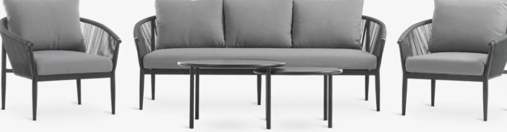 HOLMESTRANDEnsemble lounge HOLMESTRAND 5 personnes gris