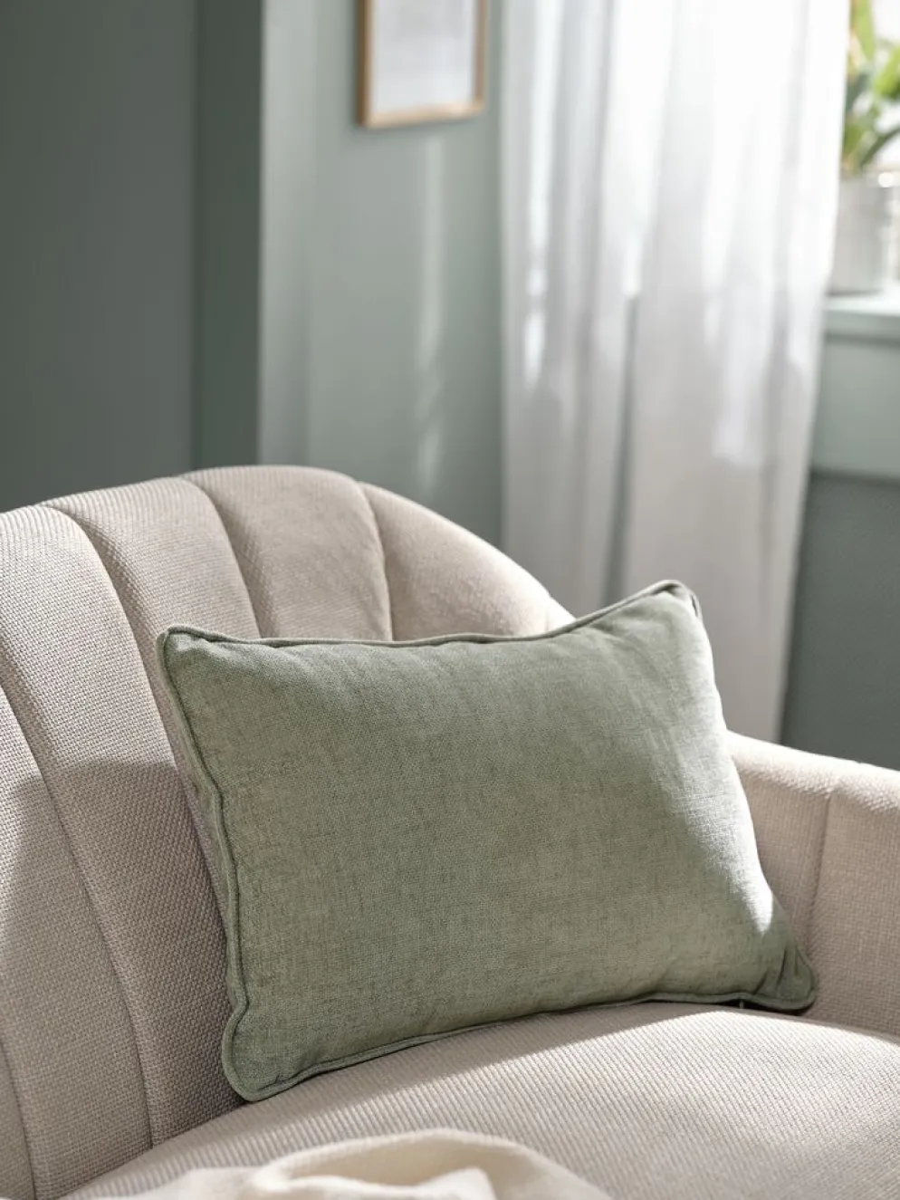 HORNFIOLCoussin HORNFIOL 35x50 chenille vert