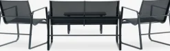 HORNSLETEnsemble lounge HORNSLET 4 personnes noir