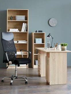 HORSENSBibliothèque HORSENS 5 tablettes larges coloris chêne clair