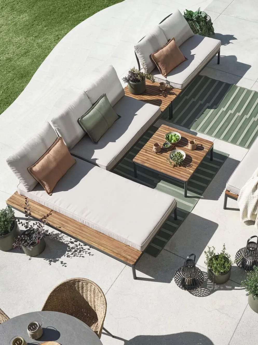 HOUModule lounge HOU méridienne bois d'acacia