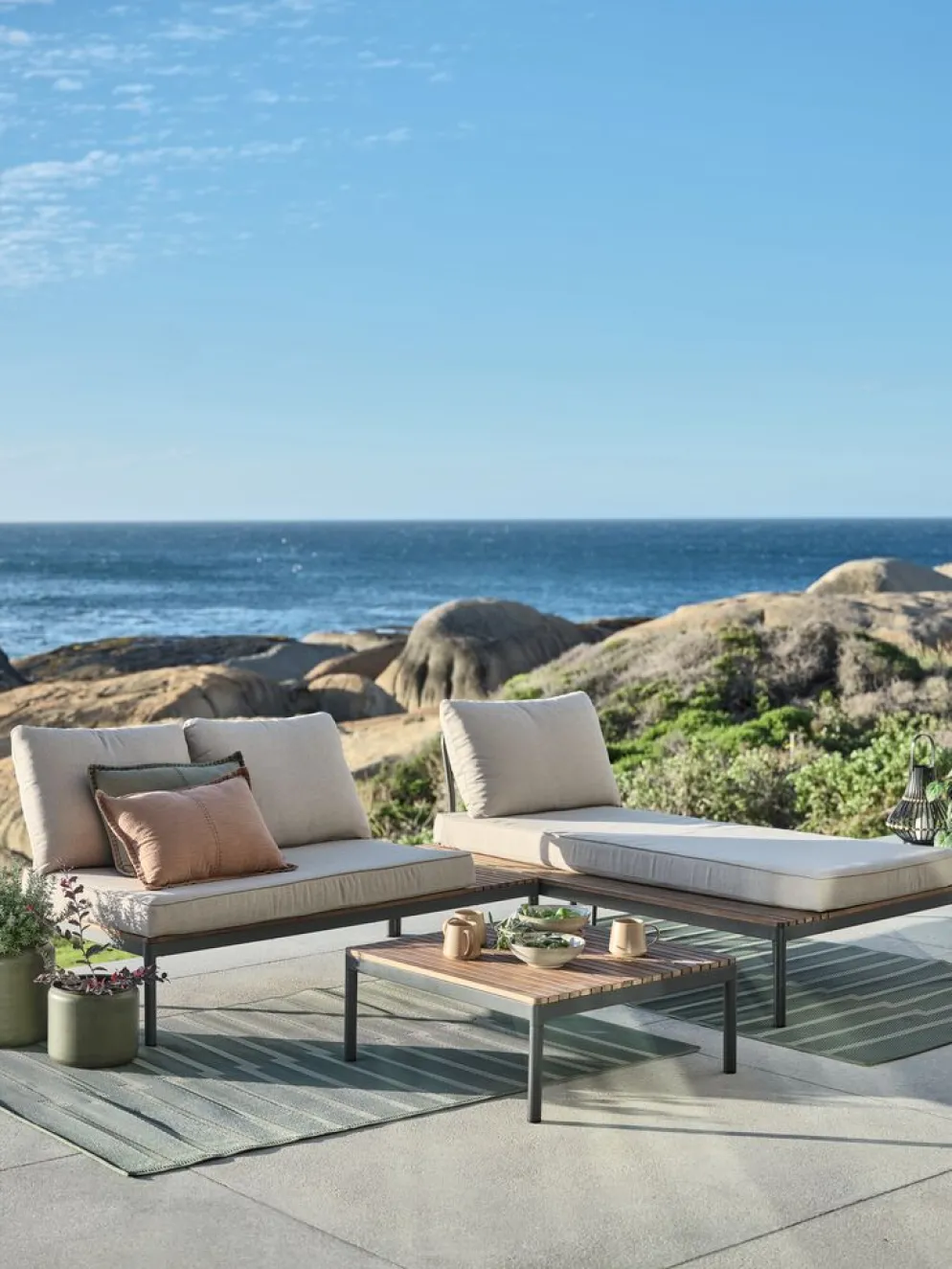 HOUModule lounge HOU méridienne bois d'acacia