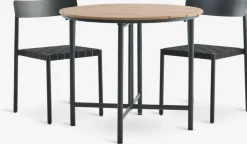 HOVVIG + HAGLEBUHOVVIG L10/90 table naturel + 2 HAGLEBU chaises noir