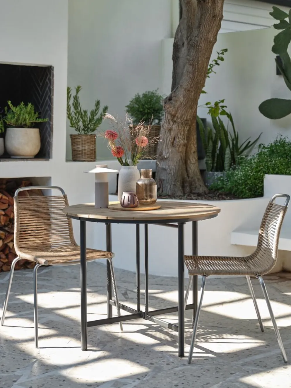 HOVVIG + MIDDAGSBERGETHOVVIG L10/90 table + 2 MIDDAGSBERGET chaises naturel