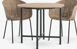 HOVVIG + TUERNEHOVVIG L10/90 table + 2 TUERNE chaises naturel