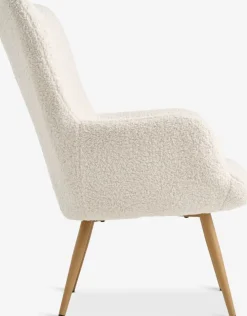 HUNDESTEDFauteuil HUNDESTED tissu teddy blanc cassé/coloris chêne