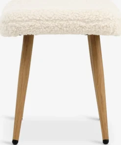 HUNDESTEDRepose-pieds HUNDESTED tissu teddy blanc cassé/coloris chêne