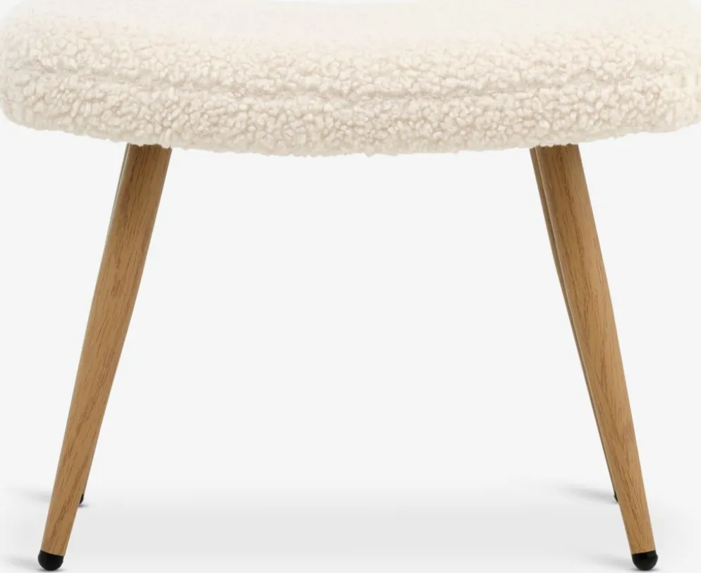 HUNDESTEDRepose-pieds HUNDESTED tissu teddy blanc cassé/coloris chêne