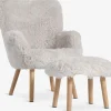 HVILSTEDFauteuil a/repose-pieds HVILSTED tissu teddy blanc ca./nat.