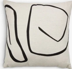 HVITVEISCoussin HVITVEIS 45x45 blanc cassé/noir