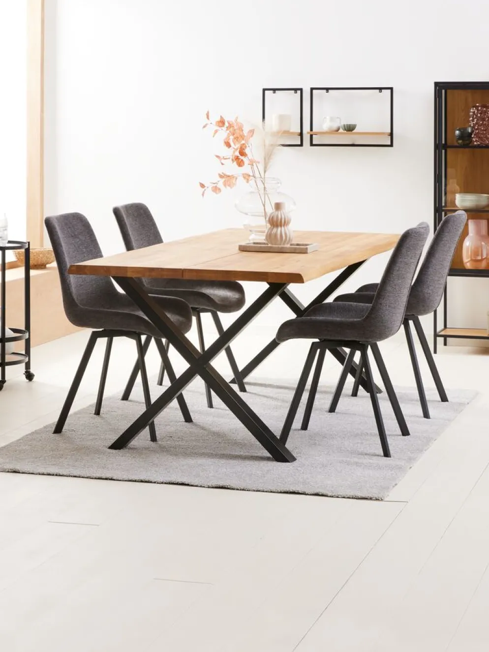 HYGUMChaise HYGUM pivotante gris/noir