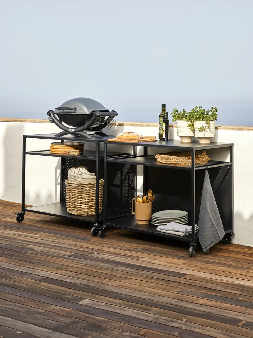 INDSLEVDesserte barbecue INDSLEV l50xL90 noir