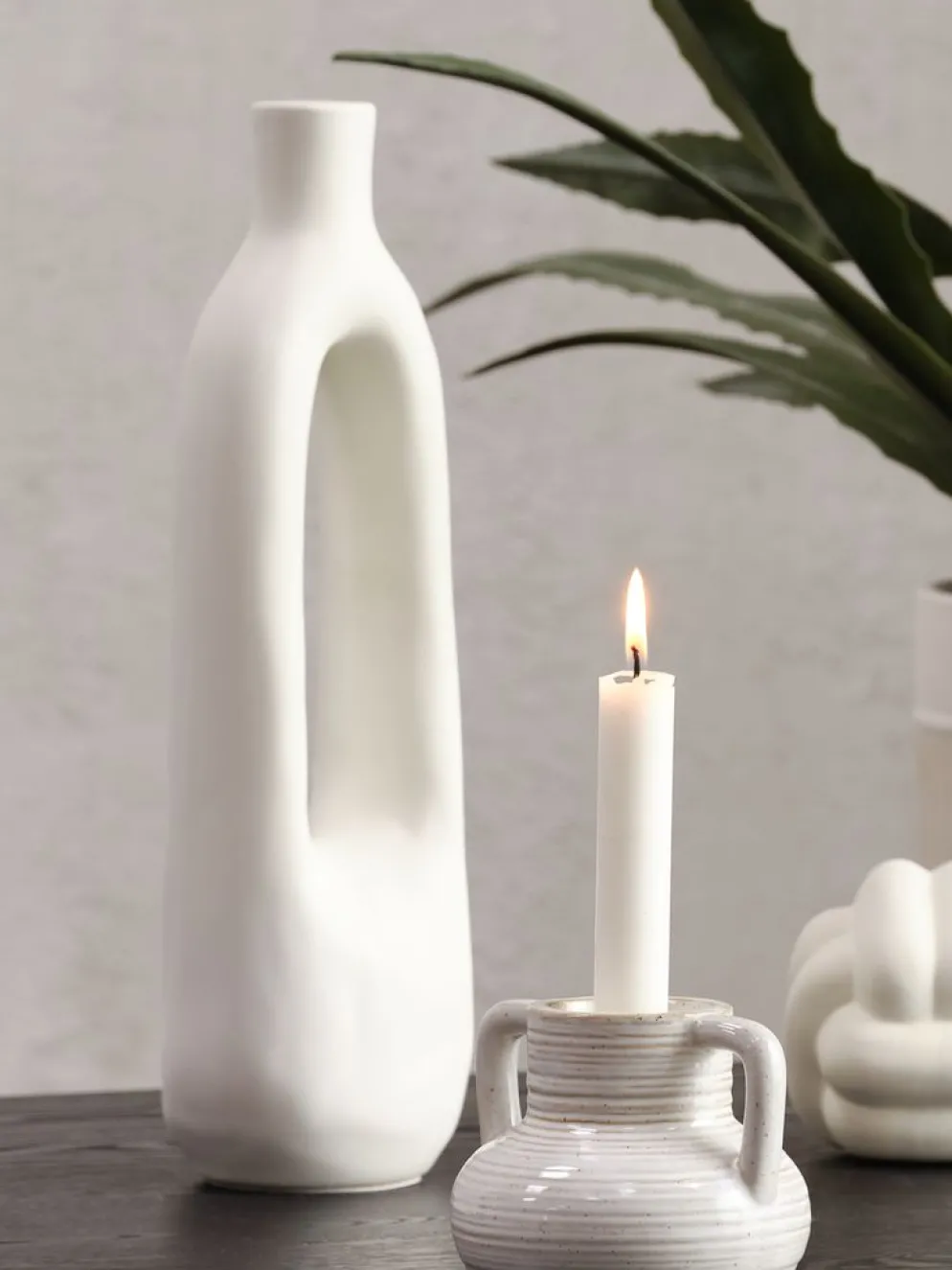 INGEMARVase INGEMAR l10xL8xH34cm blanc