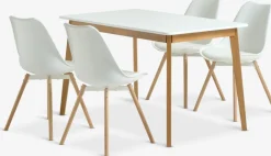 JEGIND + KASTRUPJEGIND L130 table blanc + 4 KASTRUP chaises blanc