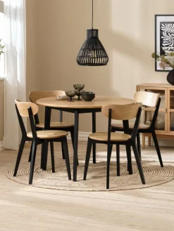 JEGINDJEGIND Ø105 table + 4 JEGIND chaises coloris chêne nat./noir